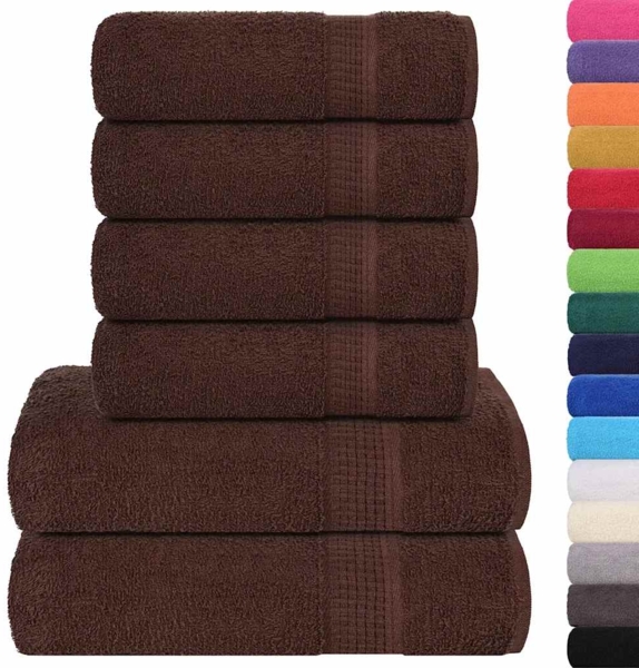 vidaXL 6-tlg. Handtuch-Set FROGN Braun 360 g/m² 137082