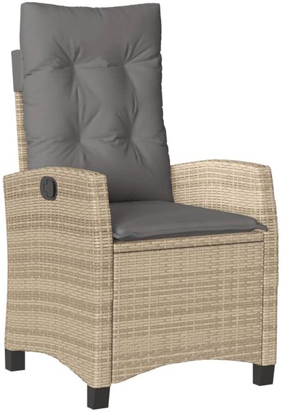 vidaXL 9-tlg. Garten-Essgruppe mit Kissen Beigemischung Poly Rattan 3212717 Bild 4