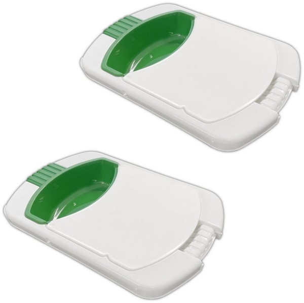 HAC24 Schneidebrett 3in1 Kombi Küchenbrett Sieb Abfallschale Camping Auffangschale, Kunststoff, (1-St), Schneidebrett und Seiher gleichzeitig