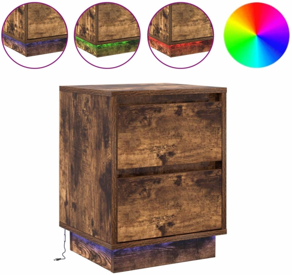 vidaXL Nachttisch Geräucherte Eiche 39 x 34,5 x 50 cm Holzwerkstoff 869618