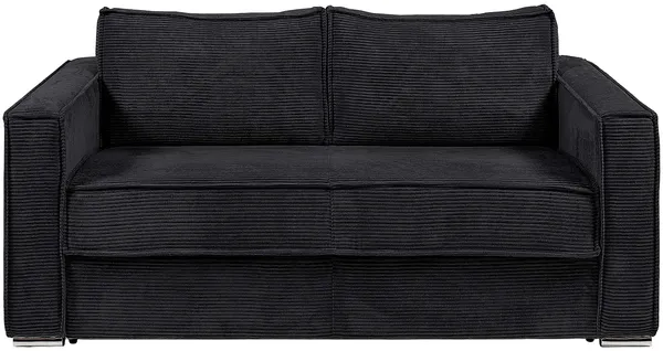 Vente-unique - LORETO Sofa SamtStoff Schwarz - B 223 cm95 cm x H 90 cm x L 215 cm