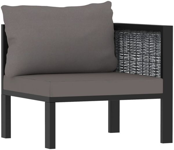 vidaXL 3-Sitzer-Sofa mit Auflage Anthrazit Poly Rattan 49400 Bild 4
