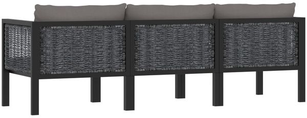 vidaXL 3-Sitzer-Sofa mit Auflage Anthrazit Poly Rattan 49400 Bild 3