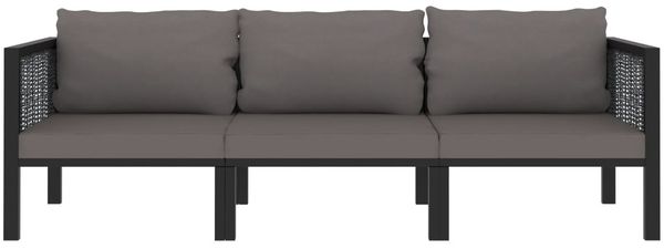 vidaXL 3-Sitzer-Sofa mit Auflage Anthrazit Poly Rattan 49400 Bild 2
