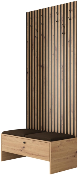 Garderoben-Set Melire IV (Farbe: Artisan Eiche / Artisan Eiche + Schwarz, Manila 23)