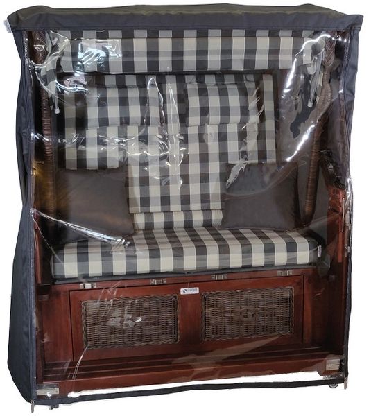 Die original Strandkorb-King Schutzhülle 147cm Breite, anthrazit, schwere Ausführung, mit Fenster