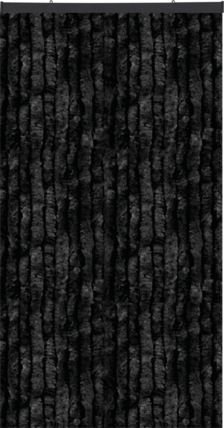 Flauschvorhang in Sondergröße - Türvorhang Breite: 120cm - Länge: 250cm, Schwarz