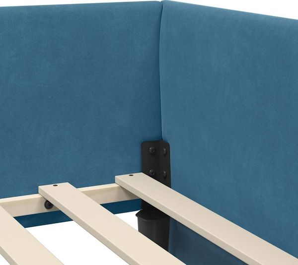 vidaXL Eckbettgestell mit Kopfteil Blau 100 cm x 200 cm Samt 42016090 Bild 8