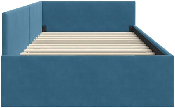 vidaXL Eckbettgestell mit Kopfteil Blau 100 cm x 200 cm Samt 42016090 Bild 6