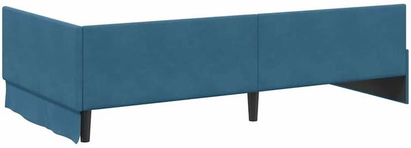 vidaXL Eckbettgestell mit Kopfteil Blau 100 cm x 200 cm Samt 42016090 Bild 7