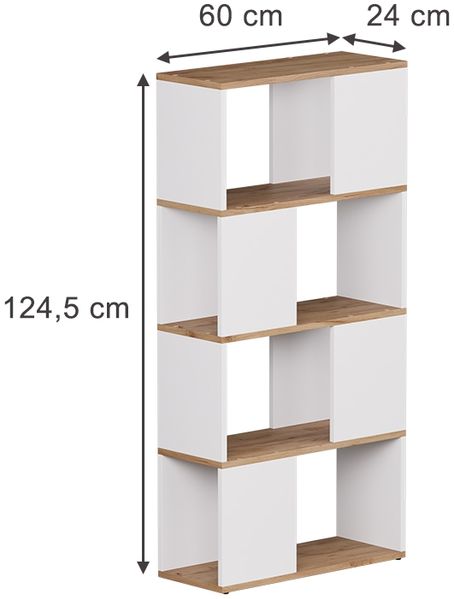 Raumteiler Eneos Weiß/Goldkraft Eiche 60 x 124.5 cm Vicco Bild 2