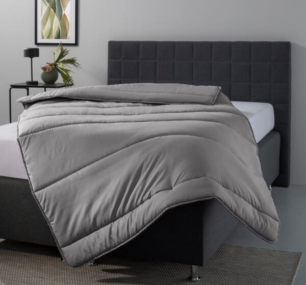OTTO home Microfaserbettdecke Clarra, Bettdecke 135x200 cm, 155x220 cm, 200x200 cm, Füllung: Polyester, Bezug: Polyester, Bettdecken in grau, Sommer, Winter, 4 Jahreszeiten, Decke