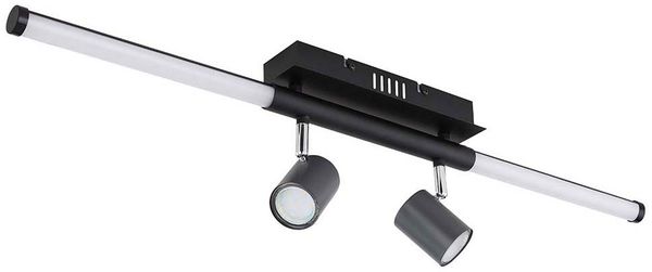 LED Deckenleuchte, schwarz, bewegliche Spots, L 80,4 cm