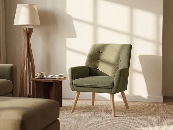 Vente-unique - SERINO Sessel Stoff Grün - B 68 cm x H 79 cm x L 65 cm