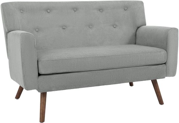 Sofa ARNE Cord 2-Sitzer - 120 x 74 x 81 cm, Cord, Grau | Couch Loungesofa für Wohnzimmer Schlafzimmer Leseecke