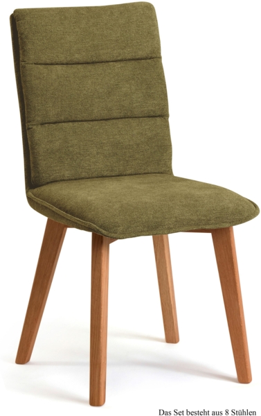 Esszimmerstuhl (8er-Set) Darija 47 x 92 x 60 Eiche geölt/Olivgrün