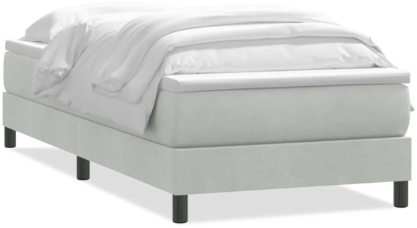 vidaXL Boxspringbett mit Matratze Hellgrau 90x210 cm Samt 3315903