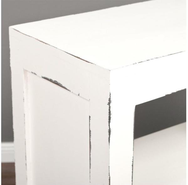 LebensWohnArt Regal Massivholz Regal REOL 75cm Antik-Weiß Mahagoni Bild 2