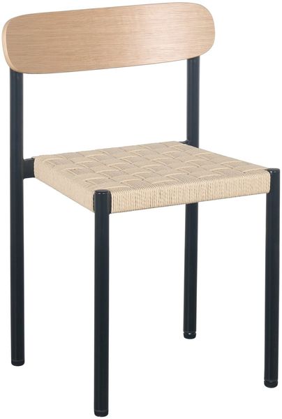 Selsey 'Humalpa' Esszimmerstuhl mit Seilgeflecht, Eiche / Natur, ca. 78 x 51 x 42 cm