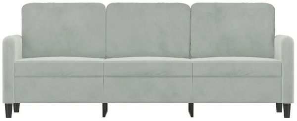 ZMH Sofa 3-Sitzer-Sofa Hellgrau 180 cm Samt
