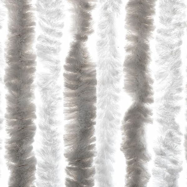 vidaXL Fliegenvorhang Hellgrau und Weiß 100x200 cm Chenille 377315 Bild 6