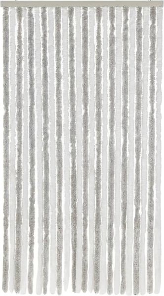 vidaXL Fliegenvorhang Hellgrau und Weiß 100x200 cm Chenille 377315 Bild 3