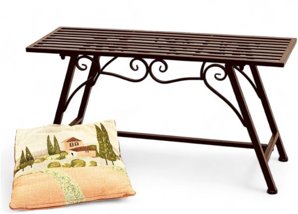 DanDiBo Gartenbank Wetterfest Metall 83 cm Sitzbank mit Ornamenten "Cucciu S" Robuste Eisenbank im Antik-Design Ideal für Garten, Terrasse & Balkon