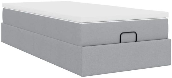 vidaXL Ottoman-Bett mit Matratze Hellgrau 80x200 cm Stoff 3311064 Bild 10