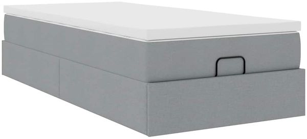 vidaXL Ottoman-Bett mit Matratze Hellgrau 80x200 cm Stoff 3311064 Bild 6