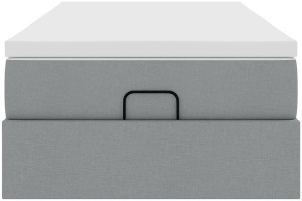 vidaXL Ottoman-Bett mit Matratze Hellgrau 80x200 cm Stoff 3311064 Bild 7