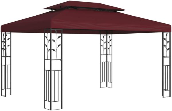 vidaXL Pavillon 3,97 x 2,96 x 2,68 m Weinrot Polyester und Stahl 42030527