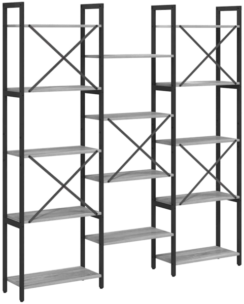 vidaXL Regal Grau Sonoma 156 x 25 x 167.5 cm Holzwerkstoff 868344 Bild 6