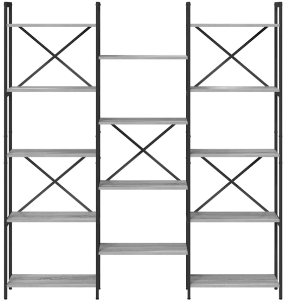 vidaXL Regal Grau Sonoma 156 x 25 x 167.5 cm Holzwerkstoff 868344 Bild 4