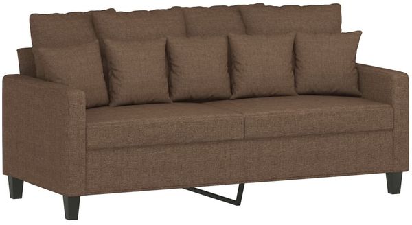 vidaXL 2-tlg. Sofagarnitur mit Kissen Braun Stoff 3201651 Bild 4