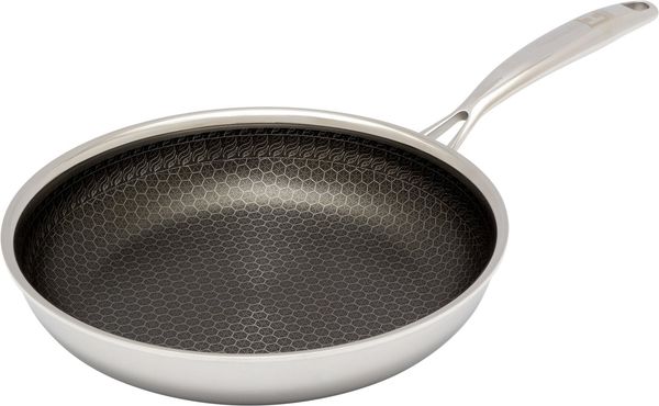 HENSSLERS Pfannen-Set HENSSLERS Bratpfannen-Set, Ø 24 und 28 cm, inkl. Deckel, Edelstahl (4-tlg), mit Wabenstruktur
