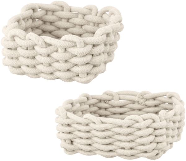 SCHÖNER WOHNEN-Kollektion Aufbewahrungskorb »Melara« (Set, 2 St), Badkörbe aus Cotton Rope zur Aufbewahrung von Badutensilien, 2 Größen