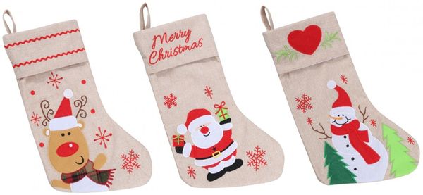 XXL Nikolausstiefel Weihnachtsstrumpf Nikolausstrumpf für Weihnachtsdeko 45cm Elch