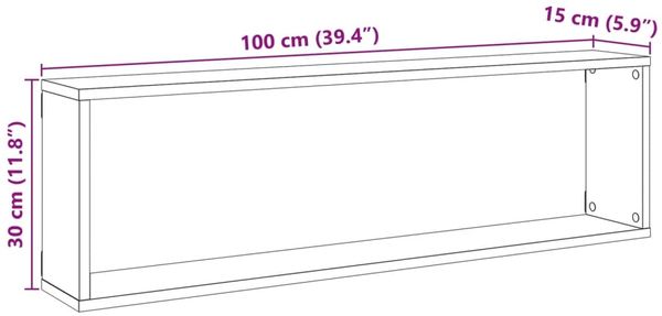 vidaXL Würfel-Wandregale 4 Stk. Artisan-Eiche 100x15x30 Holzwerkstoff 856585 Bild 10