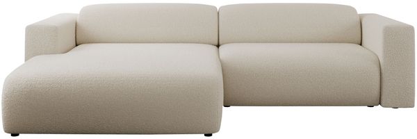 Ecksofa PASADENA, freistehendes Ecksofa, breite Armlehnen, Federsitz - links - Beige Boucle Bild 5