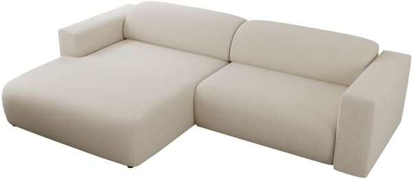 Ecksofa PASADENA, freistehendes Ecksofa, breite Armlehnen, Federsitz - links - Beige Boucle Bild 6