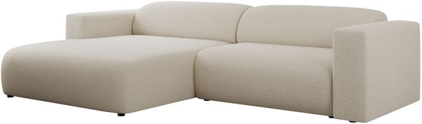 Ecksofa PASADENA, freistehendes Ecksofa, breite Armlehnen, Federsitz - links - Beige Boucle Bild 4