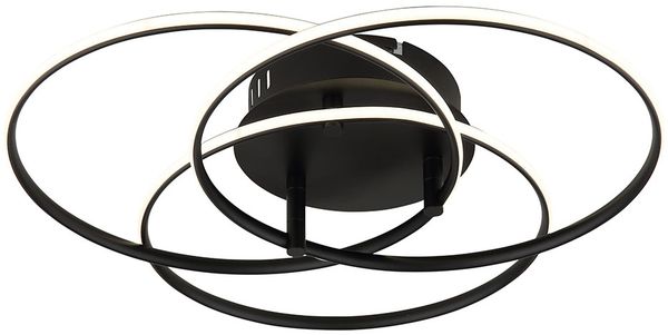 LED Deckenleuchte, Alu, schwarz, neutralweiß, D 45,6 cm