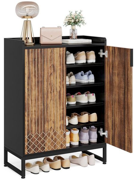 Tribesigns Schuhschrank Schuhschrank mit 2 Türen, Schuhregal Schuhkommode für 25 Paare