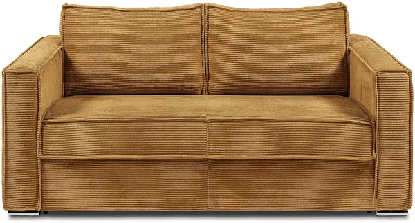 Vente-unique - LORETO Sofa SamtStoff Gelb - B 223 cm95 cm x H 90 cm x L 195 cm