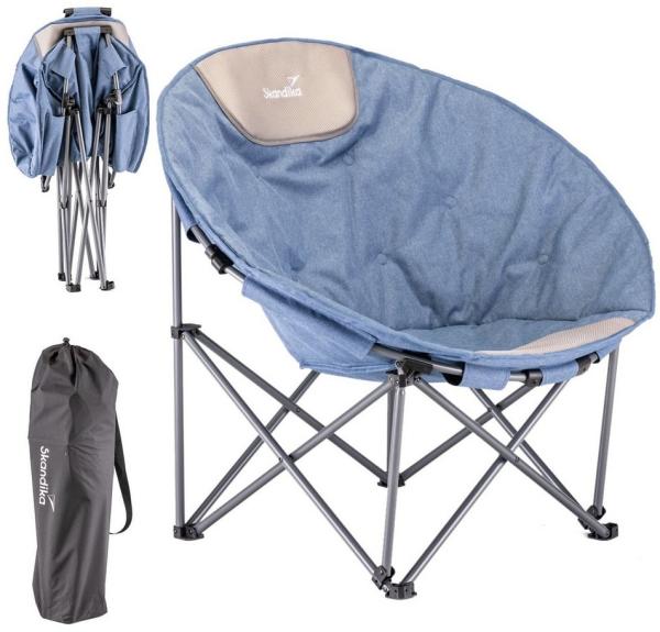 Skandika Campingstuhl Moonchair Kupari, Faltsessel, Gartenstuhl, Klappstuhl bis 150 kg, weich gepolstert, Tragetasche, Große Sitzfläche, bequem, Outdoor