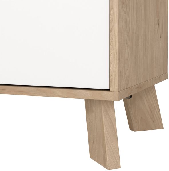 Dmora Kommode Tulo, Wohnzimmerbuffet, Wohnzimmer-Sideboard, Moderne Küchen-Speisekammer, 99x39 h73 cm, Eiche und Weiß Bild 7