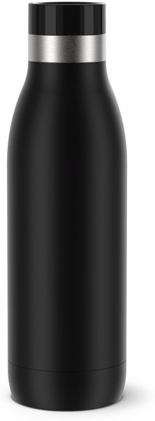 Emsa Bludrop Color Trinkflasche mit Quick-Press Verschluss, Edelstahl Schwarz, 0,5l