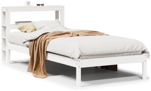 vidaXL Massivholzbett ohne Matratze Weiß 90x200 cm Kiefernholz 3305717