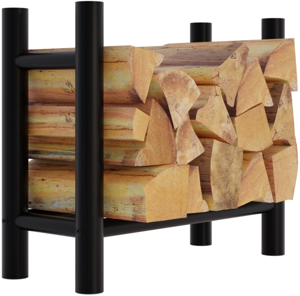 CLP Kaminholzständer Medya schwarz,30x60x60 cm rund