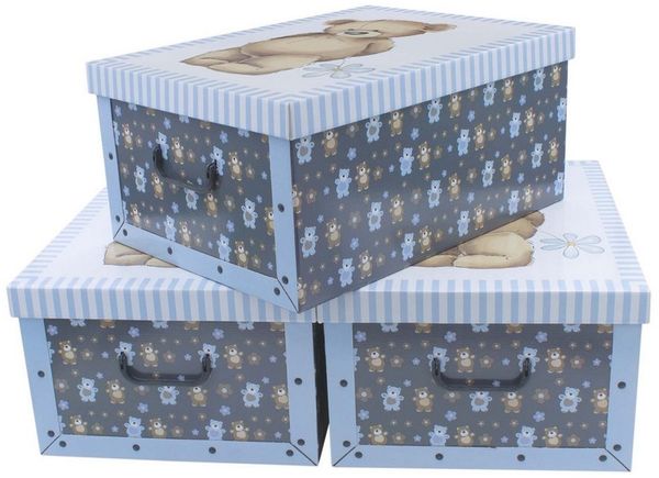 Spetebo Aufbewahrungsbox (Set, 3 St, Aufbewahrungsboxen), Stapelbox Geschenkbox